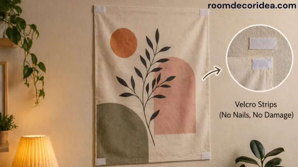 WALL DECOR IDEAS WITHOUT NAILS OR DRILLING