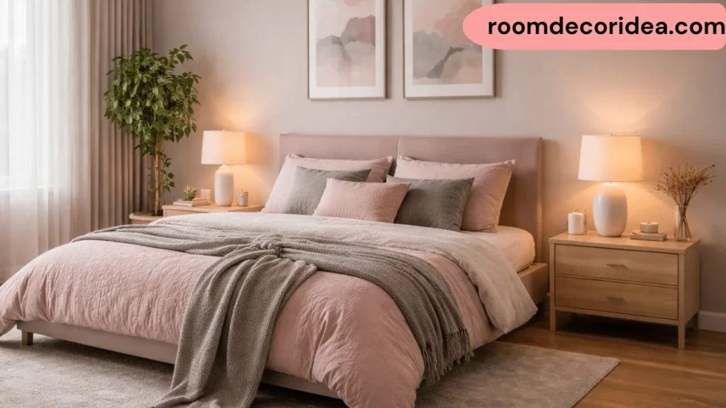 pretty pink bed decor