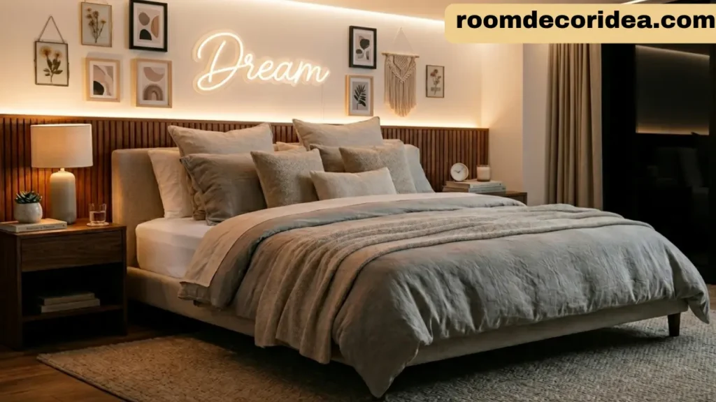 Modern Wall Decor Ideas With LED Lights for a Stylish Bedroom