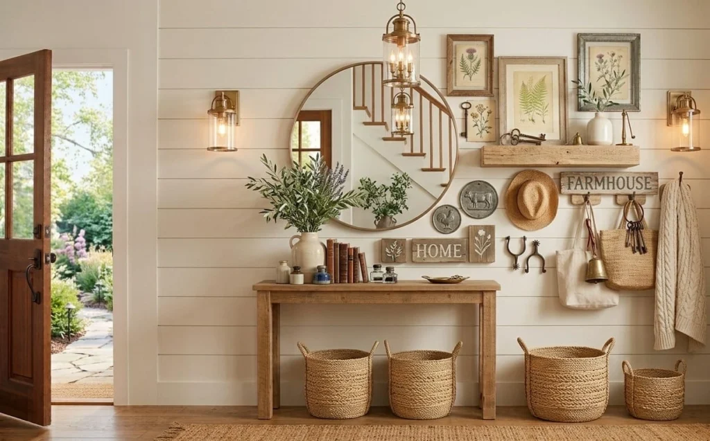 Farmhouse Entryway Wall Decorating Ideas